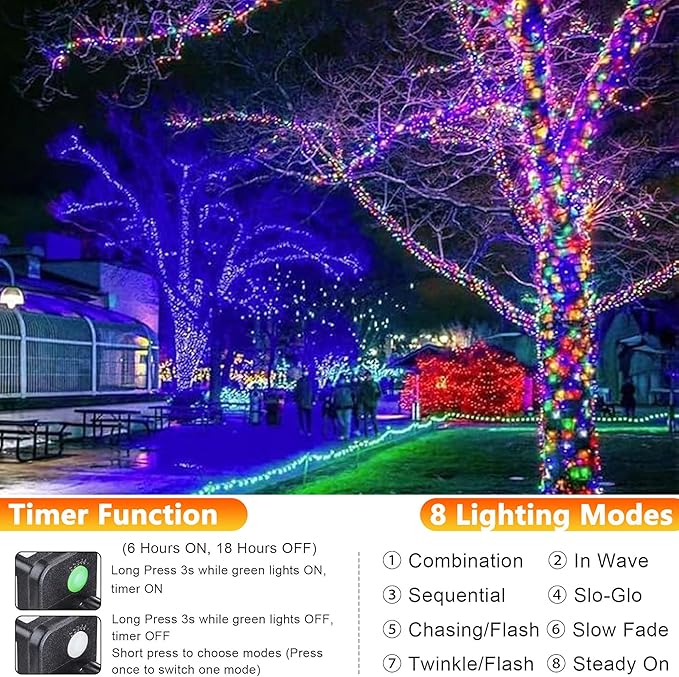 Joomer Fairy String Lights 66FT 200 LEDs Plug in Fairy Lights Indoor Copper Wire String Light DIY for Bedroom, Parties, Wedding, Christmas, Outdoor, Indoor Decoration (Multicolor, Non-Connectable)