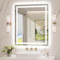 LED Mirror for Bathroom 30x36 Lighted Bathroom Vanity Mirrors with Lights, Brighter Frontlit and Backlit Anti-Fog Mirror, Tempered Glass, Dimmable 3 Colors Light Modes, Memory Function
