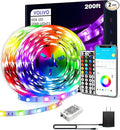 VOLIVO LED Strip Lights for Bedroom 200ft, Smart Bluetooth RGB Light Strips with App Control & Music Sync, Color Changing LED Lights for Room, Home, Party Decor