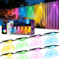 Fence Lights Outdoor 16 Packs,Smart RGB Fence Lighting with APP&Remote Control,IP67 Waterproof Fence Lights,DIY Scene Modes,LED Light for Fence,Patio,Yard,Garden(100ft)