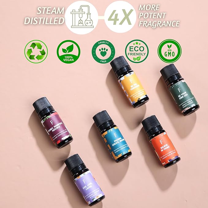 Folkulture Floral Essential Oils Set | 6 Fragrance Oils Set for Diffusers | Rose, Jasmine & Patchouli | You’re So Loved Aromatherapy Gift Set for Her | Relaxing Home Scents
