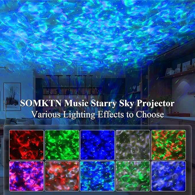 Star Projector Galaxy Light Projector, Ocean Wave Projector for Bedroom with White Noise, Bluetooth Speaker, Timer & Remote Control, Smart WiFi Night Light Projector for Kids Teens