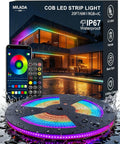 20ft/6m COB LED Strip Lights, RGB Smart IC, IP67 Waterproof, Dimmable , Color Flowing Tape Light with App Control & Music Sync, Dotless LED Light for Outdoor, Patio, christmas & Party Decorations