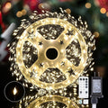 Dailyart Fairy Lights Plug in, 1000 Led Twinkle String Light with Remote 75Ft Waterproof 8 Modes Warm Cluster Lights with Timer for Bedroom Wreath Window Wedding Christmas Tree Decoration,Black Wire