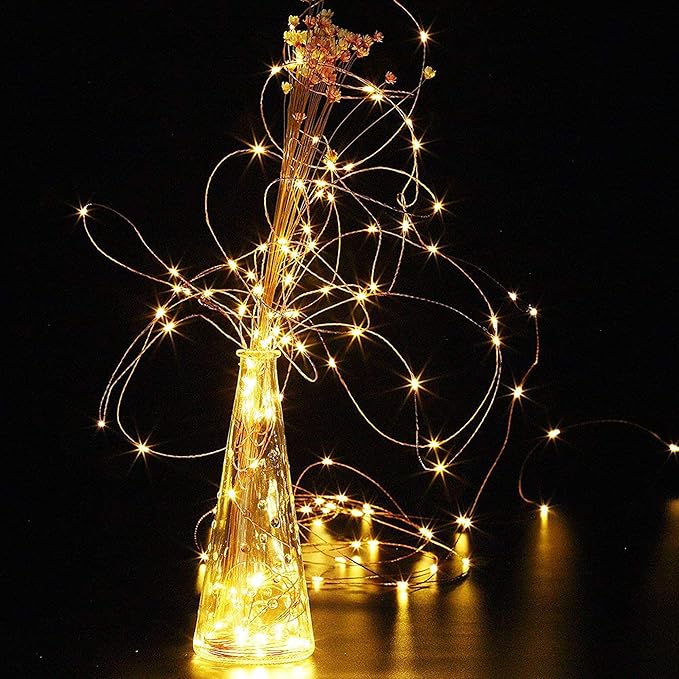 Joomer Fairy String Lights 66FT 200 LEDs Plug in Fairy Lights Indoor Copper Wire String Light DIY for Bedroom, Parties, Wedding, Christmas, Outdoor, Indoor Decoration (Warm White, Non-Connectable)