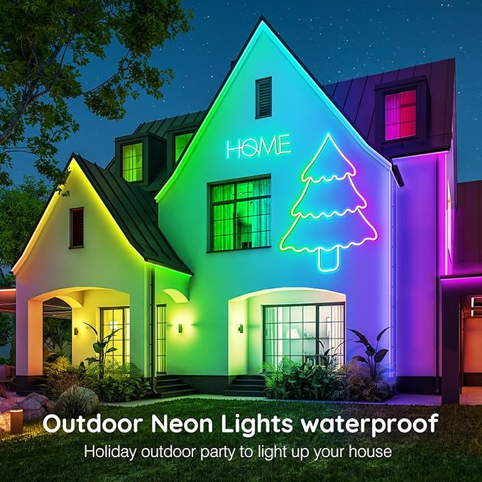 LETIANPAI 50Ft Neon Rope Lights,Flexible Led Rope Lights Control with App/Remote,Multiple Modes Music Sync Gaming RGB Led Neon Lights for Bedroom Outdoor