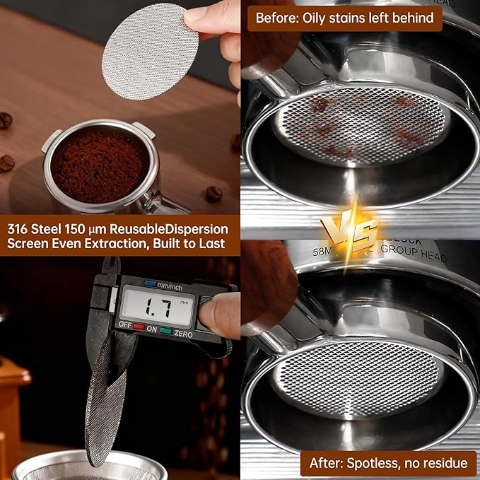 9 Pcs Espresso Accessories Kit, 54mm Espresso Tamper Tools, with Wooden Espresso Tamping Station, Distributor, Stirrer, Dosing Funnel,Puck Screen, Brush, Latte Art Pen and Decorative Stencils