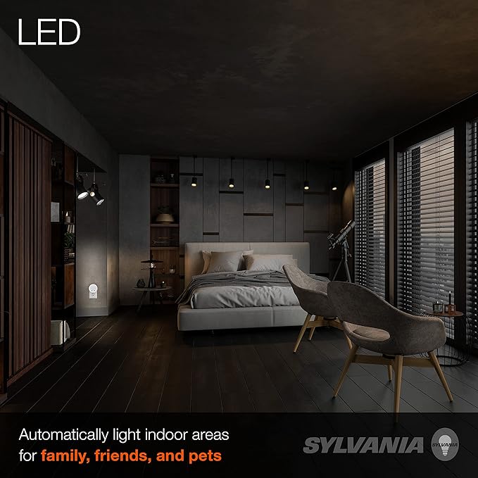 LEDVANCE Sylvania LED Night Light with Dual USB Ports, 22 Year, Dusk to Dawn, Frosted Finish, 3000K, Warm White - (Pack of 1)(65005)