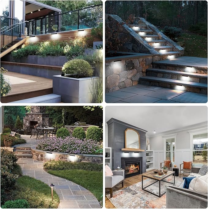 8 Packs 4inch LED 1.8W Hardscape Lighting,12V AC/DC Low Voltage Retaining Wall Light Paver Lighting,5000K Daylight White Outdoor Step Light,50,000 Hours Lifespan