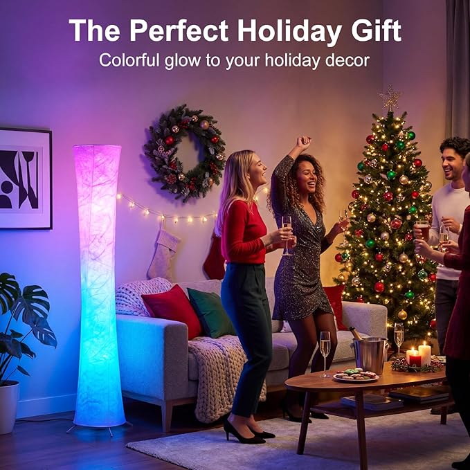Floor Lamp, RGB Color Changing Led Smart Lamp, Music Sync, APP Remote Control, 62'' Standing Lamp for Living Room Bedroom Game Room