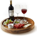TIDITA 16" Acacia Wood Lazy Susan for Table Top - Wooden Turntable Serving Tray for Charcuterie Boards Cheese Board - Extra Large Black Round Lazy Susan Organizer - Kitchen Revolution for Cabinet