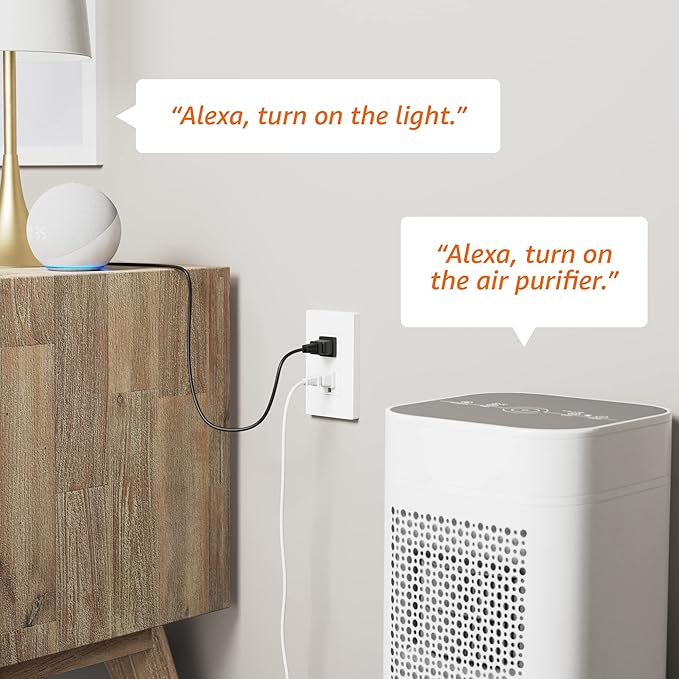 Amazon Basics Smart In-Wall Outlet, Works with Alexa Only, Individually Controlled Outlets, Voice Control, WiFi, 15 Amps, 2.4 GHz, No Hub Required, White