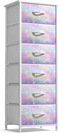 Sorbus Dresser Storage Tower, Organizer Drawers for Closet Boys & Girls Bedroom, Bedside Furniture, Chest for Home, College Dorm, Steel Frame, Wood Top, Fabric Bins(Aqua)