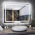 Antok 36"x 48" LED Bathroom Mirror with Lights, Anti-Fog, Dimmable, Lighted Vanity Mirror with Tempered Glass, Memory Function, 3 Light Modes, Safe Use, Horizontal, Vertical, Wall Mount