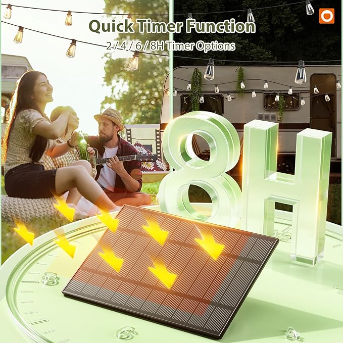 addlon 204FT(2 Pack*102FT) Solar String Lights Waterproof, Patio Lights Solar Powered with Remote & USB Port, 3 Lighting Modes 60+4 LED Shatterproof Bulbs Outdoor Light for Camping Backyard Garden