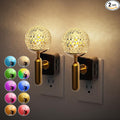 JandCase Night Light, 2 Pack Night Lights Plug into Wall, Color Change RBG Nightlight, Built in Dusk to Dawn Sensor for Hallway Bedroom Stairway