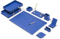 MOOGCO 12-Piece Leather Desk Set — Desk Pad 23.2" x 15.4", Double Document Tray, Pen Holder — Desk Organizer Set for Home Office & Executive Desk Accessories