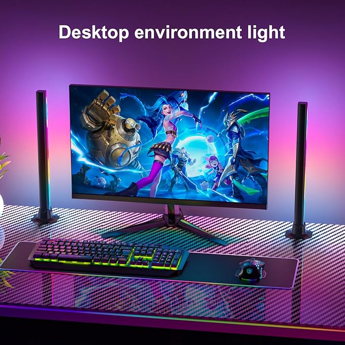 MIHEAL RGB Light Bar, Music Sync RGB LED Lights Bar, USB Powered Mood Lighting, Remote Control Color Changing Gaming TV Backlight, 8 Dynamic Modes for PC Room Monitor Desk …