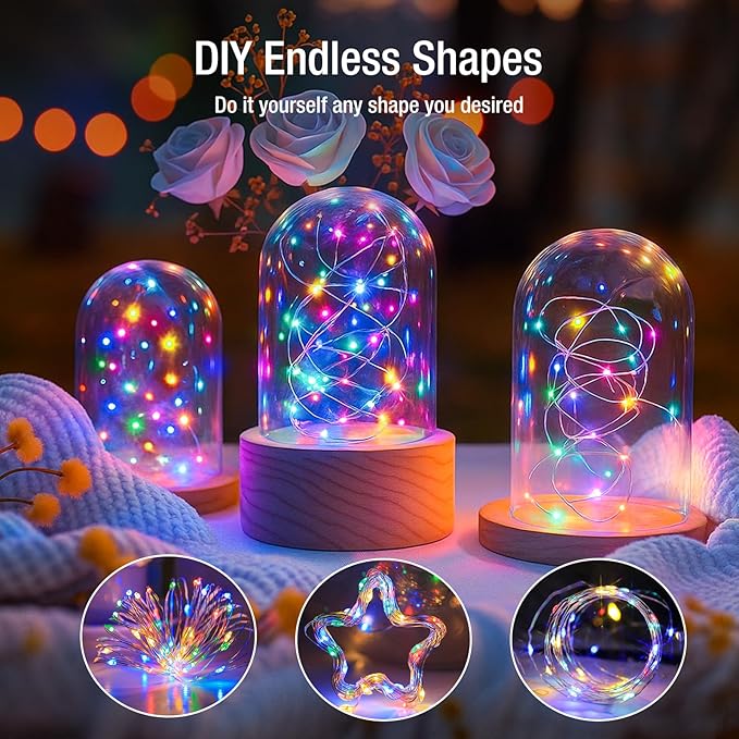 10 Pack Fairy Lights Battery Operated - 7ft 20 Led Twinkle Lights 3 Modes, Bulk Mini String Lights Waterproof for Mason Jars Vases DIY Party Wedding Decoration Christmas -Multi-Colored