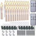 24 PCS LED Flameless Taper Candles, Battery Operated with Remote Updated Timer Function, Flickering Warm White Light, Perfec for Window and Christmas Decor