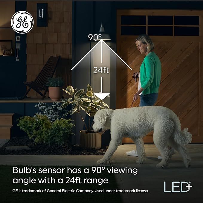 GE LED+ Motion Sensor Fixture, 20W, Flush Mount Ceiling Light with Motion Sensor, Security Light, Soft White (1 Pack)