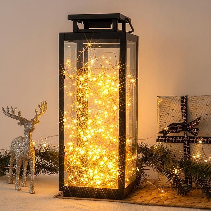 400FT Extra Long Warm White Plug in Fairy Lights 1200 LED Waterproof Copper Wire String Lights with Remote for Christmas Tree Bedroom Porch Patio Ceiling Garden Wedding Party