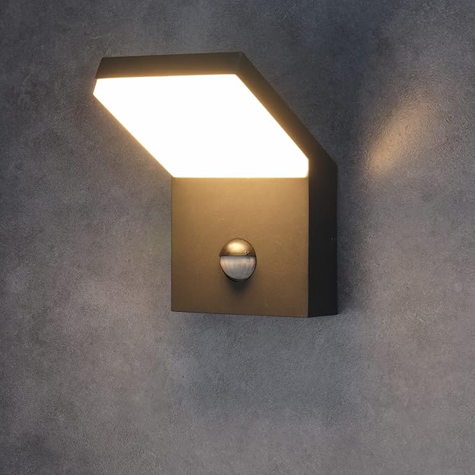 2 Pack Outdoor Motion Sensor Wall Sconce Light LED Modern Exterior Porch Light Fixture IP54 Waterproof for House Garage Patio Decoration,1800LM