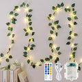Pothos Green Vine Garland with 40 LED Fairy Lights – Modern Wall Greenery Decor with Remote, 8 Modes & Timer, USB or Battery Powered for Apartment & Indoor Spaces