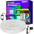 200ft Outdoor LED Strip Lights Waterproof,IP68 Waterproof LED Light Strips with Remote,App Control Music Sync RGB Outdoor LED Rope Lights,LED Lights for Bedroom,Roof,Pool,Deck,Balcony