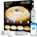 PAUTIX COB LED Strip Lights Addressable 2700K-6500K Chasing White Light CCT Smart IC Tunable Tape Lights 16.4ft Super Bright Dimmable,Alexa Voice Control,for Under Cabinet Bedroom Kitchen DIY Lighting