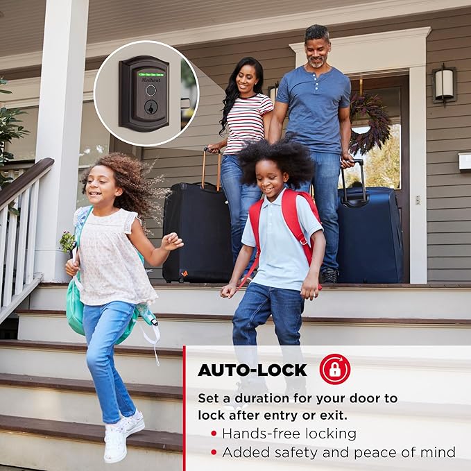 Kwikset Halo Touch Fingerprint Wi-Fi Smart Lock, Keyless Entry Door Deadbolt, Geofence Auto-Unlock, Grade AAA Certified, No Hub Needed Easy Install, Venetian Bronze Lifetime Finish Warranty