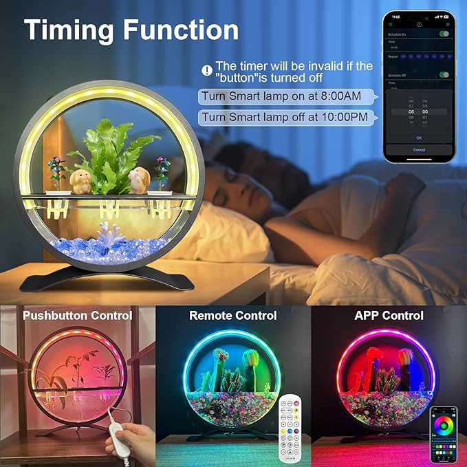 Mothers Day Decorations Lights Gifts for Mom Women RGB Color Changing Smart Led Table Ambient Plant Growth Lights APP/USB/Remote Control for Home Valentines Mother's Day Decor(Plant Not Included)