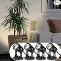 SUNVIE 4 Pack LED Spotlight Indoor for Plants Up Lights 120V Floor Spot lights Warm White Accent Lights for Indoor Statue Decor Uplighting, 5.9 FT Cord with Floor Foot Switch (Base and Stake Included)