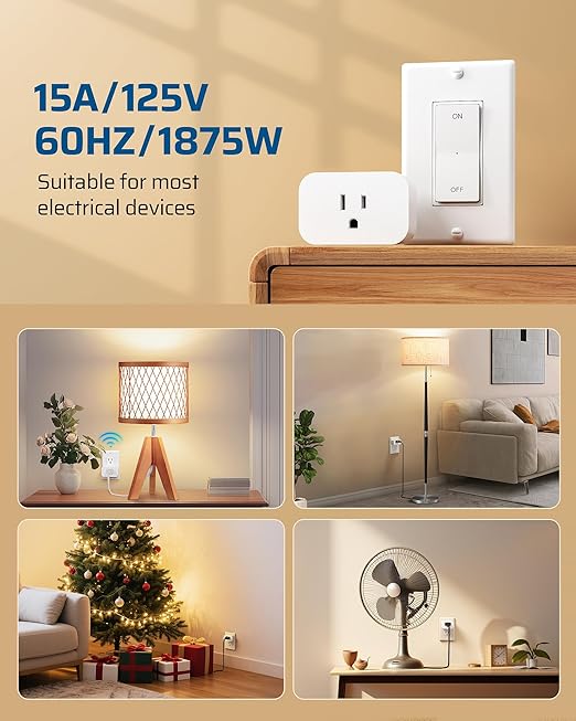 DEWENWILS Remote Control Outlet, Magnetic Wireless Light Switch, 100FT Decorator Rocker Wall Switch, Remote Outlet forLamps, Fans, Household Appliance, 15A/1875W, 2 Remote and 1 Outlet