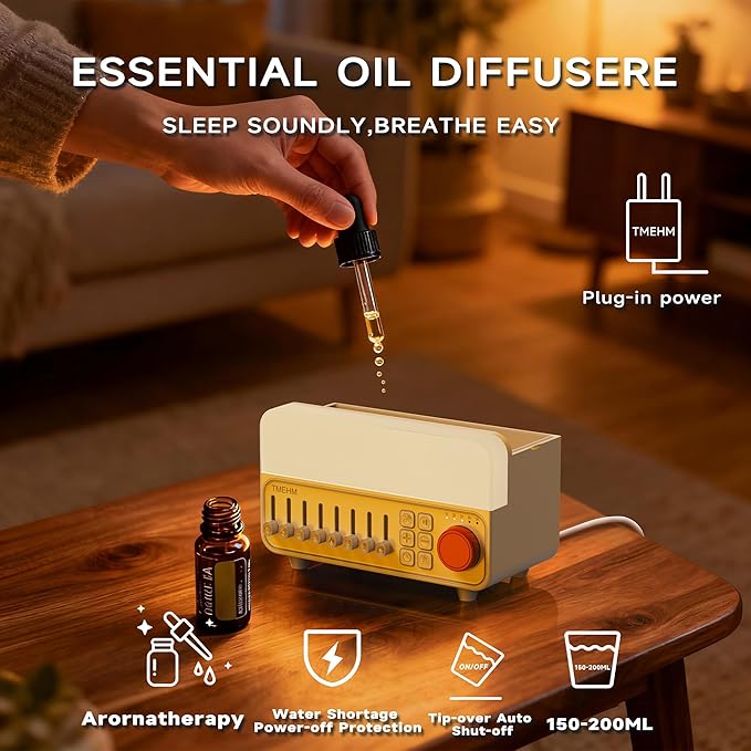 4-in-1 Sleep Sound Machine with White Noise & 8 Nature Sounds, Bluetooth Speaker, Night Light & Aroma Diffuser with Timer for Baby, Kids and Adults (White)