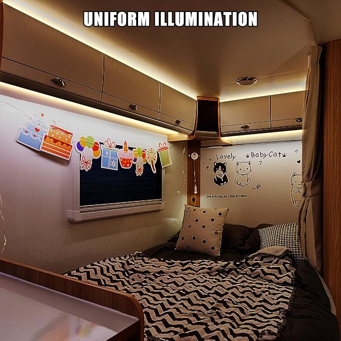 5V USB COB Led Strip Light with RF Remote, 4.92ft 3000K CRI93+ Dimmable USB Powered COB Led Light Strip, Indoor COB Led Light for Cabinet, TV, Camping, Monitor, Showcase, Motorhome
