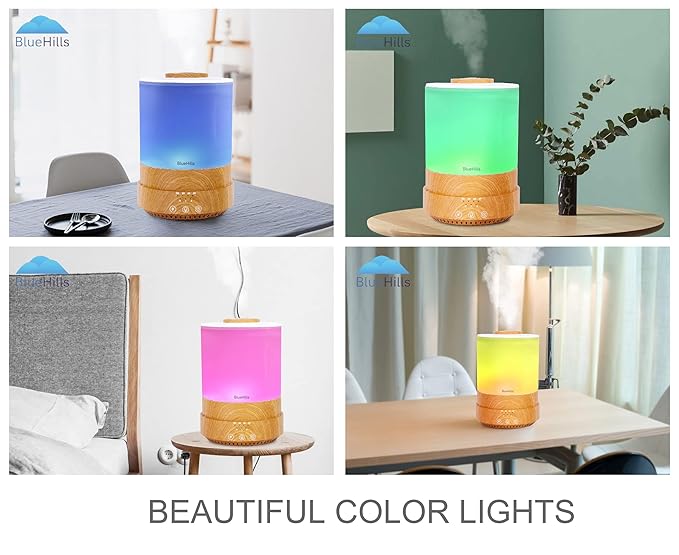 BlueHills Premium Set of Two Large 2500 ML and 4000 ML XL Essential Oil Diffusers Humidifier Combo for Large Room Home with Décor LED Lights Great Gift – Value Pack of Wood Grain.