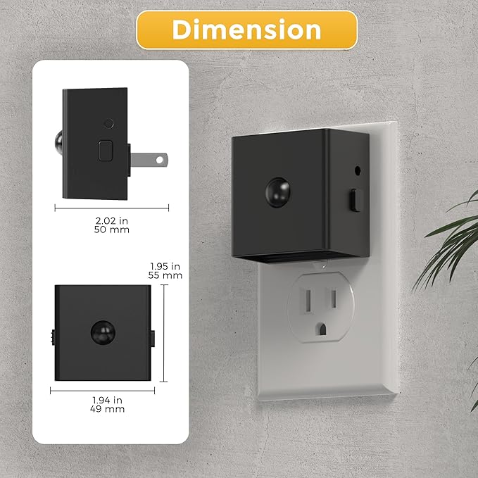 L LOHAS LED Motion Sensor Night Light, [4-Pack] Motion Activated Night Light, Motion Sensor and Dusk to Dawn Sensor, Brightness Adjustable,Amber Nightlight for Bathroom Hallway Kitchen