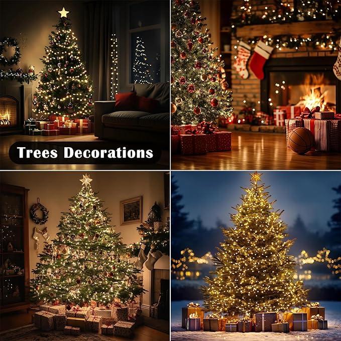 Firecracker Fairy Lights,10FT 100Leds Waterproof Twinkle Lights Plug in,8 Modes Remote String Light for Indoor Outdoor Christmas Wedding Birthday Patio Garden Decor,Green Wire,Warm White
