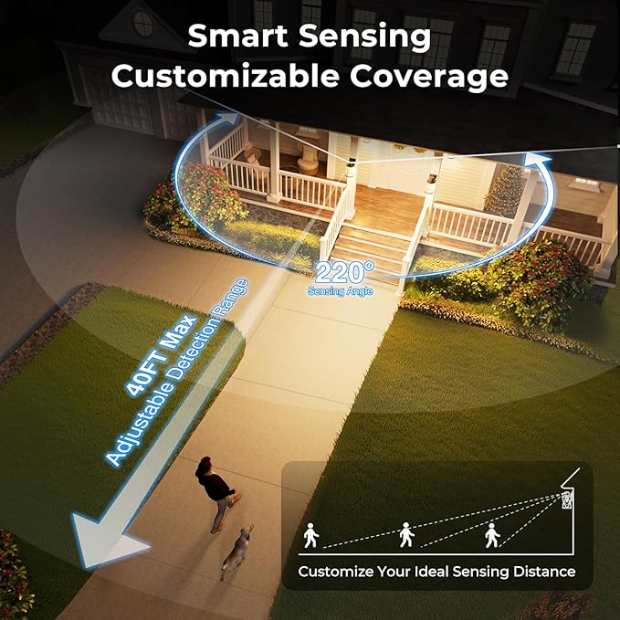 Oil-Rubbed Bronze Outdoor Motion Sensor Light with GFCI Outlet, 2-Pack Porch Lights Outdoor with Gold Trim, Dusk to Dawn lighting Wall Mount with Bubble Glass, Outside Sconces for Garage, Patio