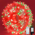 LAMPHOME Red and Green Christmas String Lights, 500 LED 99 FT Connectable Waterproof String Lights Green Wire with16 Modes, Xmas Vintage Decorations for Indoor Outdoor Party Yard Garden Decor