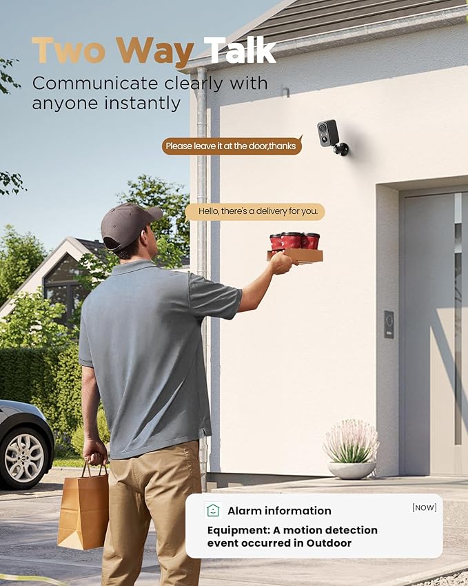 Security Cameras Wireless Outdoor Battery: 2K WiFi Camera Indoor for Home Security System - Video Surveillance Equipment Waterproof - 5G Not Supported