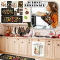 Fourluoo 10 Pcs Farmhouse Kitchen Decor and Accessories Set 4 Kitchen Towels 2 Pot Holders 2 Oven Mitts 2 Rugs for Cooking Baking Mom Housewarming Gifts(Vivid Color,Colorful Spices)