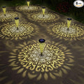 6 Pack Solar Lights Outdoor Garden Decorative Mandala Solar Pathway Lights Waterproof Plastic Outside Solar Path Landscape Lights Gardening Gifts for Women Mom Backyard Walkway Yard Decor