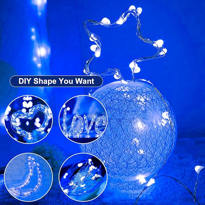 24Pack Fairy Lights Battery Operated, 7ft 20 LED 3 Modes Speed Twinkle Mini String Lights Waterproof Silver Wire Firefly Starry Lights for Mason Jars Wedding Party Christmas Decorations
