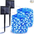 Solar String Lights Outdoor, 2-Pack 144FT 400 LED Solar Twinkle Lights for Outside Waterproof, Copper Wire 8 Lighting Modes Fairy Light for Garden Tree Party Birthday Xmas Patio Decor (Blue)