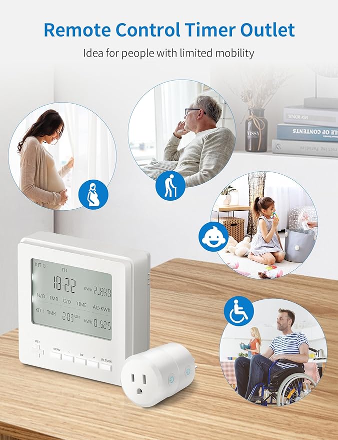 2 Pack Outlet Exclusively for ISyncPlug Wireless Expandable Outlet Timer, Plug-in Switch for Light& Home Appliance Remote Control