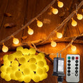 100 LED Connectable Globe String Lights Indoor Bedroom, 33ft Warm White Christmas String Lights Plug in with Remote, 8 Modes Hanging Fairy Lights Outdoor for Room Classroom Dorm Party Decor