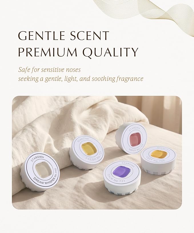 Happy (Citrus Essential Oil Refill), Compatible with STAROMA Waterless Essential Oil Diffuser – Premium Aromatherapy Fragrance, Gentle and Consistent Scent – for 200 sqft Small Room, Office, Car