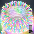 LAMPHOME Pastel Easter String Lights, 66ft 200 LED Waterproof Easter Lights, 16 Modes Colorful Christmas String Lights Plug infor Outdoor & Indoor,Wedding Party Bedroom Wall Decoration